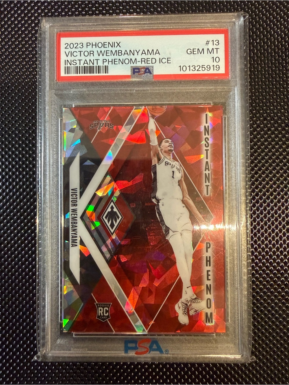 Panini Victor Wembanyama Instant Phenom Red Ice PSA 10